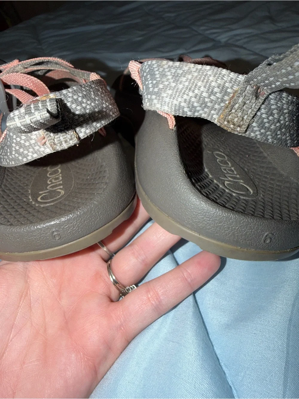 Chaco Sandals in Gray and pink - Adjustable Straps